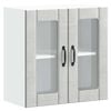 vidaXL Arm&aacute;rio de parede de cozinha porta vidro Lucca cinza cimento