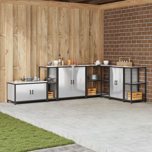 vidaXL Armazenamento de Cozinha Prateado 60 x 50 x 92 cm A&ccedil;o