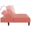 vidaXL Sof&aacute;-cama de 2 lugares com apoio de p&eacute;s veludo rosa