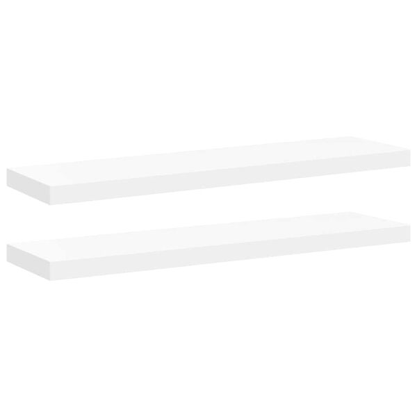 vidaXL Prateleiras parede suspensas 2 pcs 90x23,5x3,8cm MDF branco