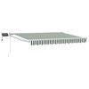vidaXL Toldo retr&aacute;til manual com LEDs Verde e Branco 3,5 x 2,5 m