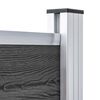 vidaXL Conjunto painel de cerca 699x146 cm WPC preto