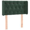 vidaXL Cabeceira cama c/ luzes LED veludo 83x16x78/88 cm verde-escuro