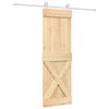 vidaXL Porta Deslizante Natural e Branco 70 x 210 cm