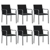 vidaXL Cadeiras jardim c/ almofad&otilde;es 6pcs 56x59x84 cm vime PE preto