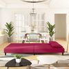 vidaXL Sof&aacute;-cama 2 lugares com duas almofadas veludo vermelho tinto
