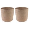 vidaXL Conjunto de Vasos de Planta 2 unid. Natural &Oslash; 28 x 28 cm