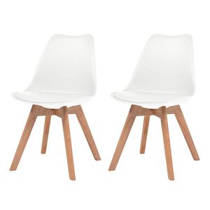 vidaXL Cadeiras de jantar 2 pcs pl&aacute;stico branco