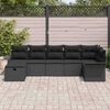 vidaXL Conjunto de Sof&aacute; de Jardim 7 pcs Preto Rattan Sint&eacute;tico