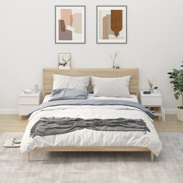 vidaXL Mesas de cabeceira 2 pcs 40x35x50 cm branco