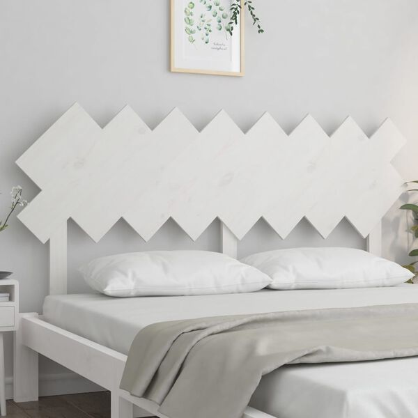 vidaXL Cabeceira de cama 159,5x3x80,5 cm pinho maci&ccedil;o branco