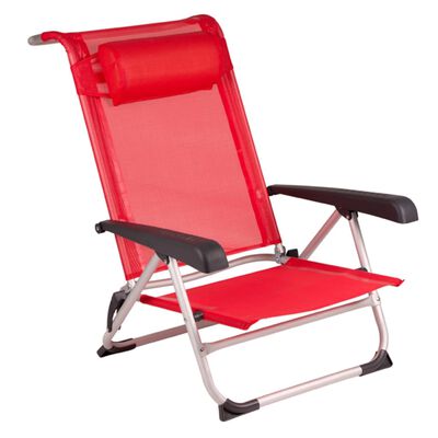 Bo-Camp Cadeira de praia alumínio vermelho 1204793