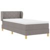 vidaXL Cama Box com colch&atilde;o Cinzento-acastanhado 90 x 190 cm tecido