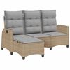 vidaXL Sof&aacute; de jardim reclin&aacute;vel em forma de L com almofad&otilde;es vime PE