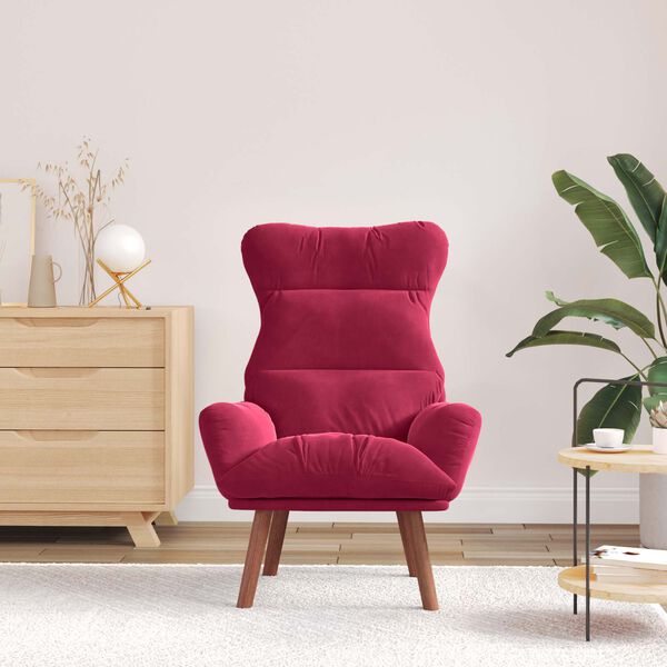 vidaXL poltrona Vinho Vermelho 69 x 74 x 93 cm Veludo
