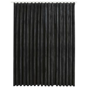 vidaXL Cortina blackout com ganchos 290x245 cm veludo antracite