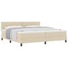 vidaXL Cama Box com colch&atilde;o com cabeceira Creme 200 x 200 cm tecido