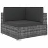 vidaXL Cadeira de canto seccional c/ almofad&otilde;es 1 pc vime PE cinzento