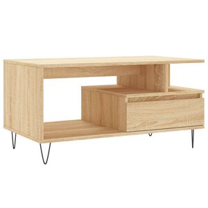 vidaXL Mesa de centro 90x49x45 cm derivados de madeira carvalho sonoma