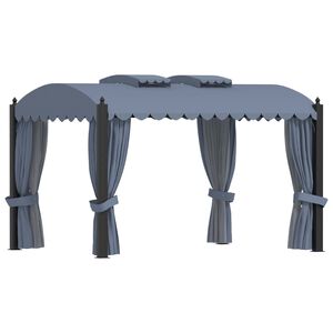 vidaXL Gazebo com cortinas 3x4 m a&ccedil;o antracite