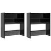 vidaXL Sapateiras de parede 2pcs derivados de madeira preto brilhante