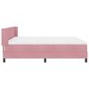 vidaXL Cama Box com colch&atilde;o com cabeceira Rosa 200 x 180 cm Poli&eacute;ster