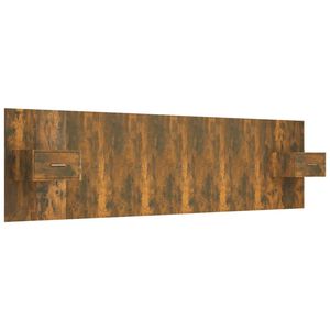 vidaXL Cabeceira cama + arm&aacute;rios madeira processada carvalho fumado