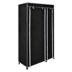 vidaXL Roupeiro dobr&aacute;vel preto 110 x 45 x 175 cm