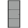 vidaXL Porta de interior 93x201,5 cm vidro ESG e alumínio preto