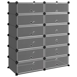 vidaXL Sapateira 94,5x36,5x106 cm PP preto