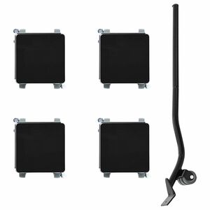 vidaXL Rodízios para móveis 4 peças com elevador 13,5x13,5x6 cm Aço 1300 kg