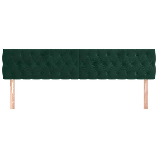 vidaXL Cabeceiras verde-escuro 200x7x78/88 cm veludo