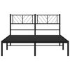 vidaXL Estrutura de cama com cabeceira 140x200 cm metal preto