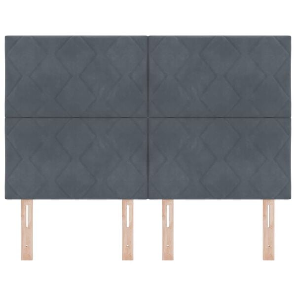 vidaXL Cabeceira Cinza Escuro 144 cm Veludo