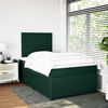 vidaXL Cama boxspring com colch&atilde;o 120x190 cm veludo verde-escuro