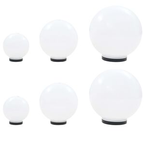 vidaXL 6 pcs conjunto de candeeiros esf&eacute;ricos LED 20/30/40 cm PMMA