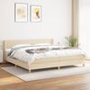 vidaXL Cama com molas/colch&atilde;o 200x200 cm tecido cor creme