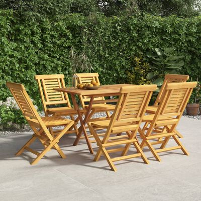 vidaXL Cadeiras de jardim dobráveis 6 pcs 47x63x90 cm teca maciça