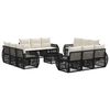 vidaXL Conjunto de Sof&aacute; de Jardim 13 pcs Preto e Branco Creme vime PE