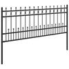 vidaXL Cerca com Anel Spike Preto 200 x 130 cm A&ccedil;o revestido a p&oacute;