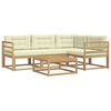 vidaXL Conjunto de Sof&aacute;s para Exterior 5 unid. Branco e Creme