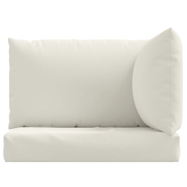 vidaXL Almofad&otilde;es de paletes 3 pcs mesclado tecido creme