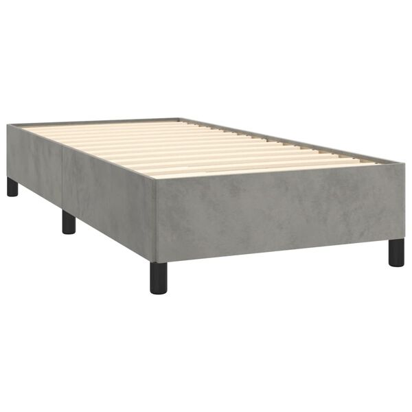 vidaXL Estrutura de cama sem colch&atilde;o 80x200 cm veludo cinzento-claro
