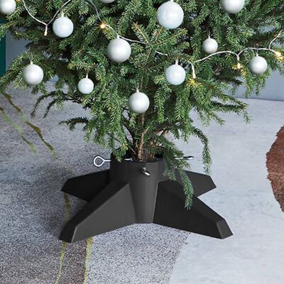 vidaXL Suporte para árvore de Natal 55,5x55,5x15 cm cinzento