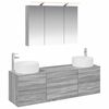 vidaXL Conjunto de M&oacute;veis para Banheiro 4 unid. Sonoma cinzento