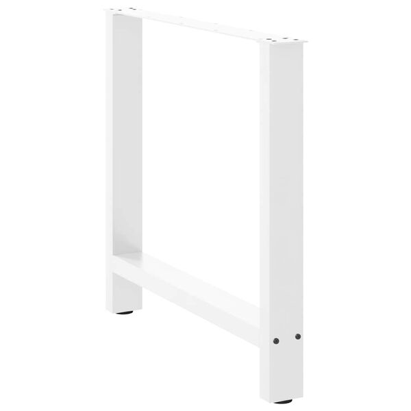 vidaXL P&eacute;s para mesa de jantar , 2 pe&ccedil;as, 70x(72-73) cm, branco, a&ccedil;o