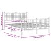 vidaXL Estrutura de cama com cabeceira e p&eacute;s 140x200 cm metal branco