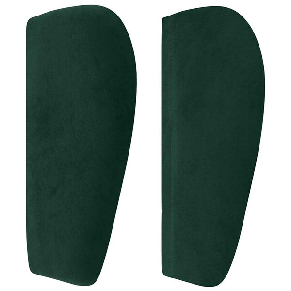vidaXL Cabeceira de cama c/ abas veludo 147x23x78/88cm verde-escuro