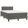 vidaXL Cama boxspring com colch&atilde;o 120x200 cm veludo cinzento-escuro