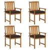 vidaXL Cadeiras de jardim c/ almofad&otilde;es 4 pcs madeira de ac&aacute;cia maci&ccedil;a